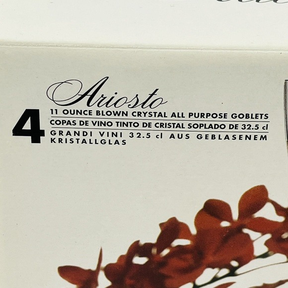 Luigi Bormioli Ariosto Set of 4 Blown Crystal All Purpose Goblets 11oz - Picture 2 of 8